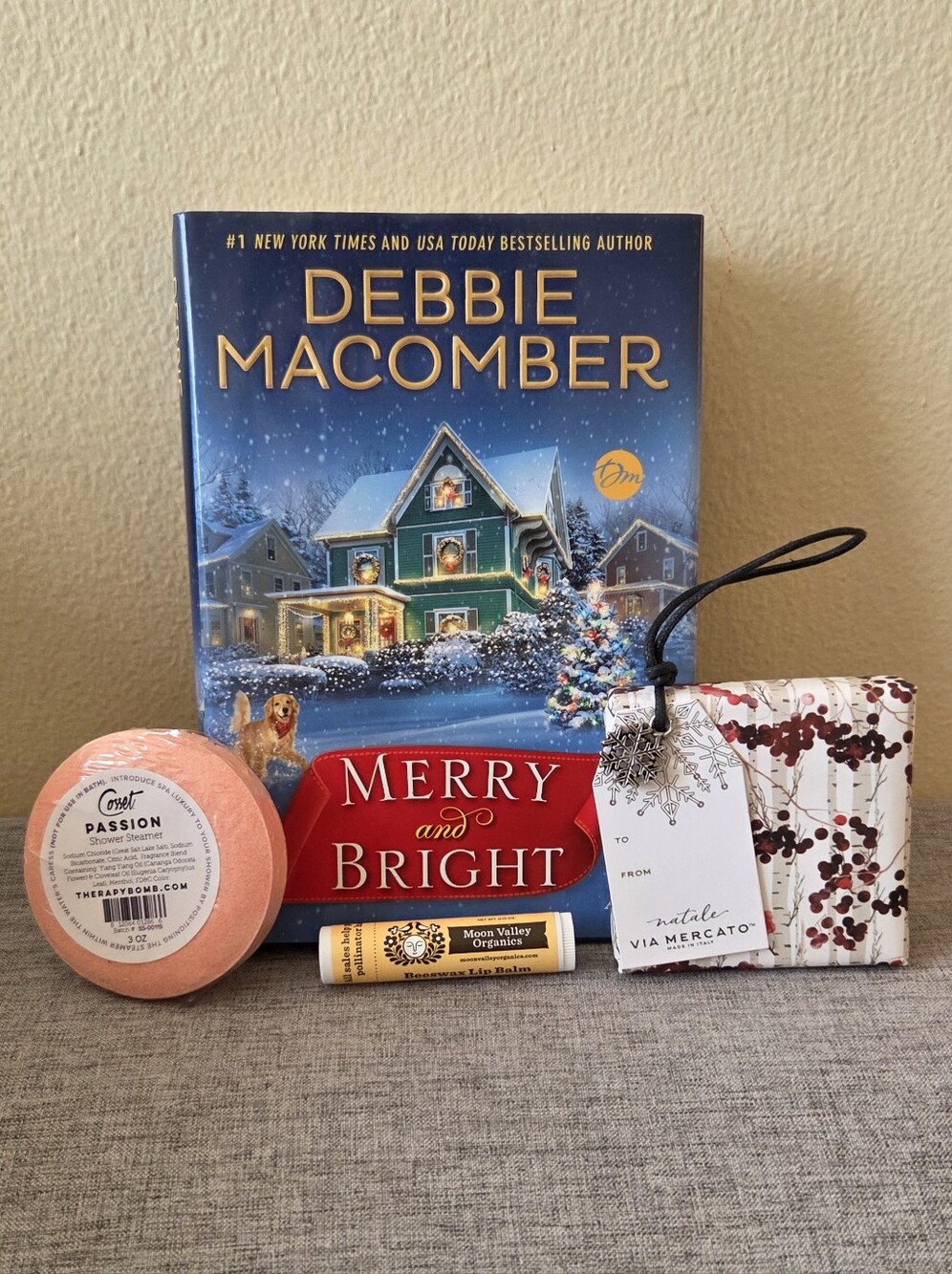 'Merry and Bright' Holiday Book And Self Care Gift Bundle